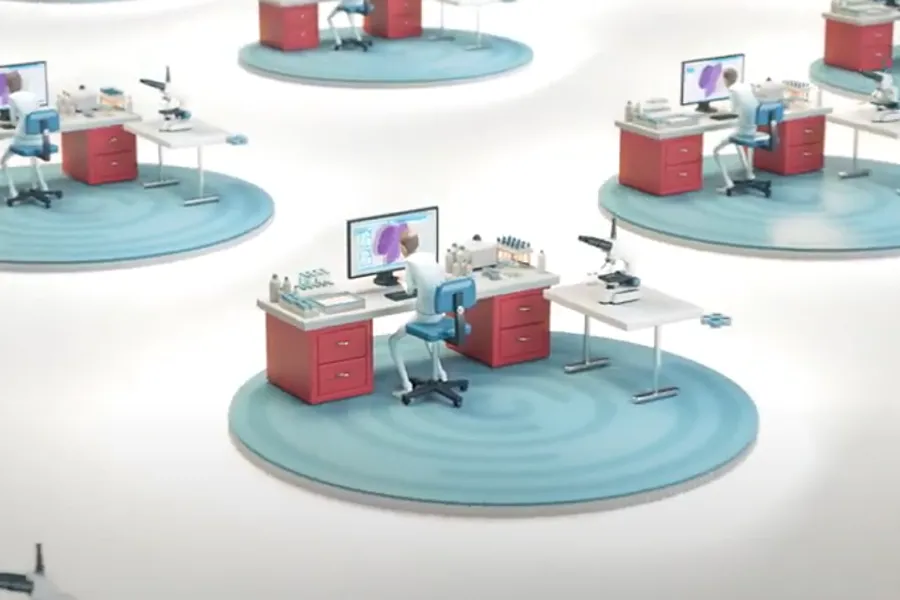 Et rom med noen få datamaskiner